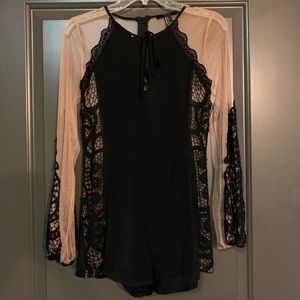 Classy Long Sleeve Sheer Romper